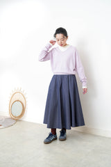 Lavender cashmere v neck sweater