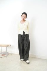 Yellow soft cotton crop jacket in lace trimmed