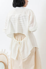 Sheer shirt in detail open back w/ cami set