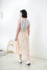 Grey stripes linen vest