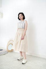 Grey stripes linen vest