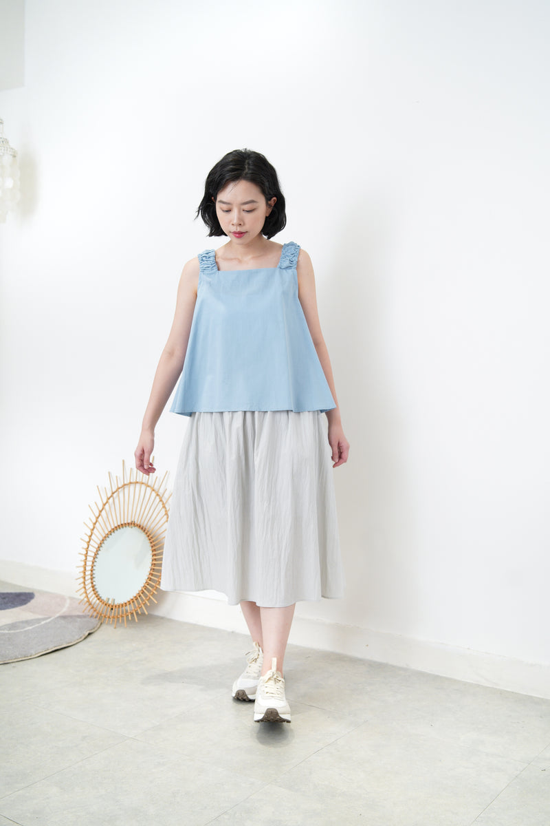 Pastel skirt w/ detail elastic waist