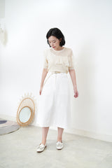 White A cut skirt w/ belt