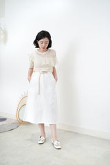 White A cut skirt w/ belt