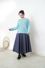Sky blue boat neck soft sweater