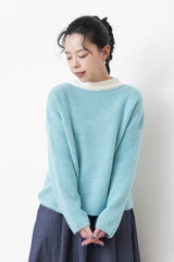Sky blue boat neck soft sweater