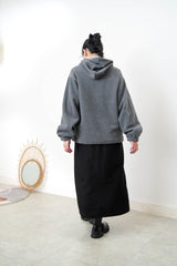 Grey fleece hoodies  w/ contrast line