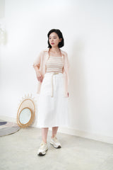 White A cut skirt w/ belt