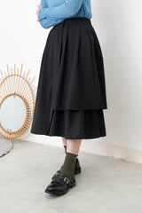 Black A cut skirt in detail cut out layering