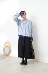 Black H line cutting skirt in split hem