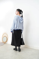 Sky blue chiffon blouse with hoodies