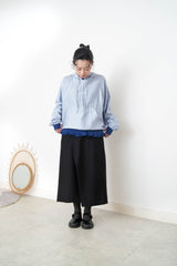 Sky blue chiffon blouse with hoodies