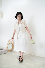 White A cut skirt w/ belt