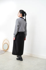 Black H line cutting skirt in split hem