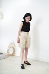 Beige A cut summer shorts