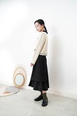 Black A cut skirt in detail cut out layering