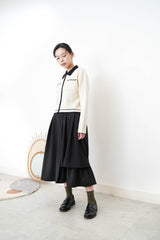 Black A cut skirt in detail cut out layering