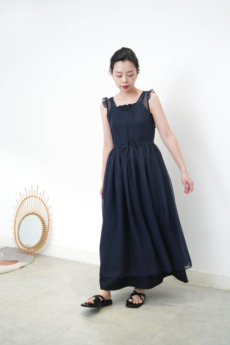 Navy chiffon dress