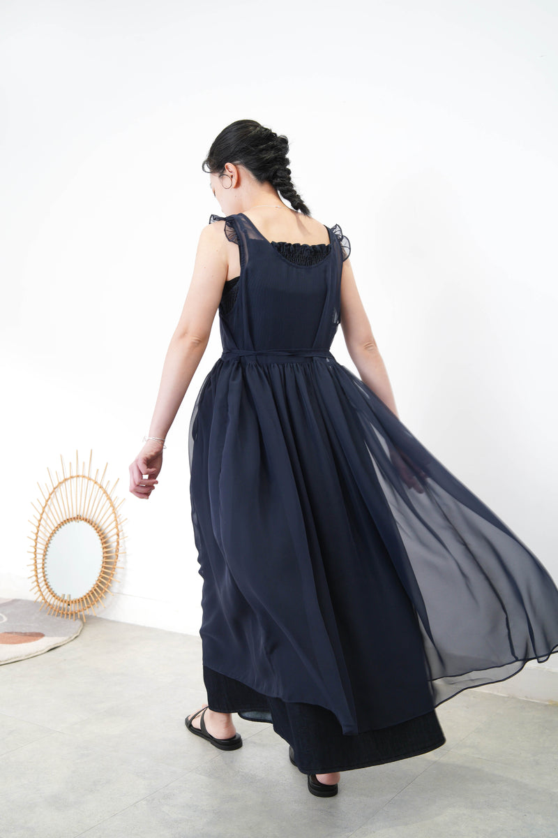 Navy chiffon dress