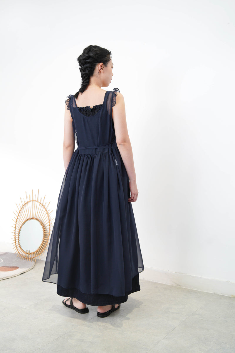 Navy chiffon dress