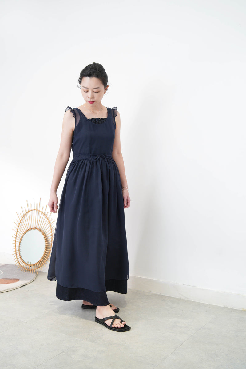 Navy chiffon dress