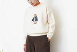 Ivory sweater w/ embroidery bear