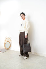 Premium leather tote bag w/ attachable pouch