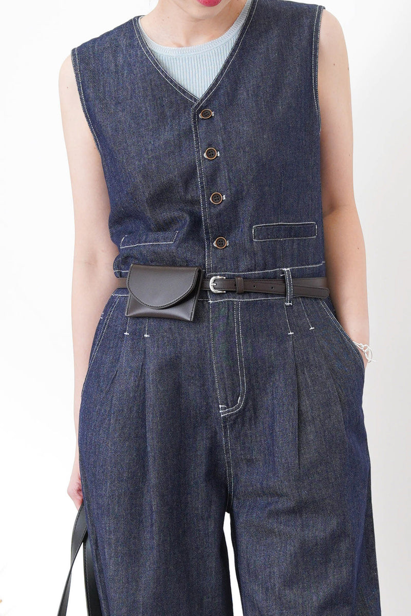 Blue soft basic vest