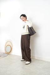 Premium leather tote bag w/ attachable pouch