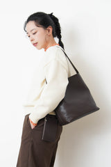 Premium leather tote bag w/ attachable pouch