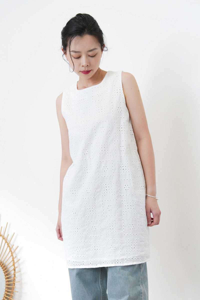 White broderie dress