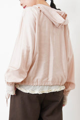 Sakura pink chiffon blouse with hoodies