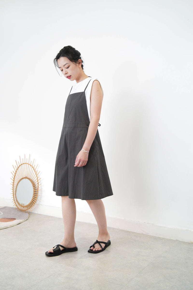 Charcoal cami dress w/ adj. straps