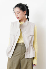 Light grey vest jacket w/ waist string