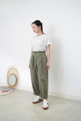 Khaki balloon pants w/ double layering