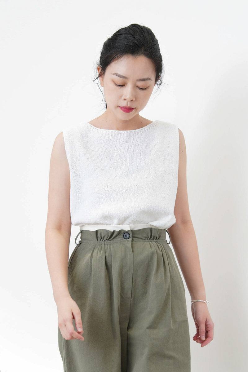 Khaki balloon pants w/ double layering