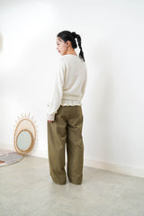 Ivory thin top w/ peplum hem