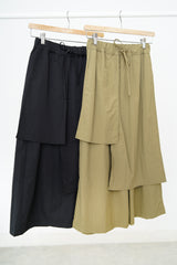 Wide leg trousers w/ detail layering