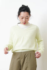 Mint cashmere v neck sweater
