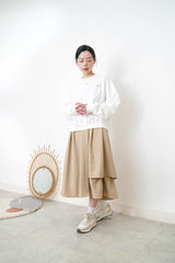 White spring pullover w/ embroidery