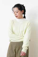 Mint cashmere v neck sweater