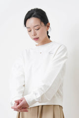 White spring pullover w/ embroidery