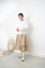 White spring pullover w/ embroidery