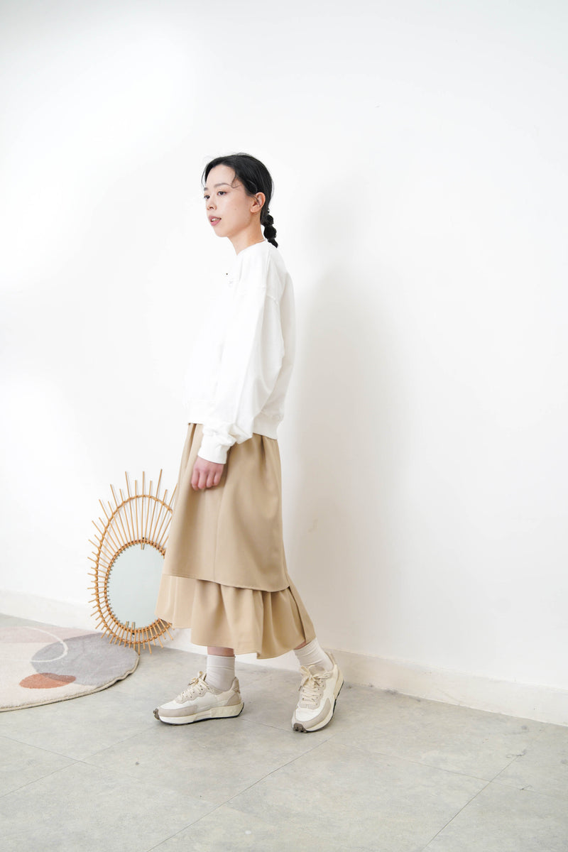 White spring pullover w/ embroidery