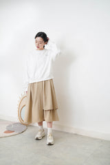 White spring pullover w/ embroidery