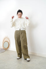 White soft wool cardigan w/ string