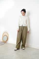 White soft wool cardigan w/ string