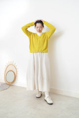 Mustard soft cardigan in v neck