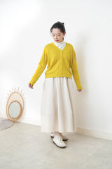 Mustard soft cardigan in v neck