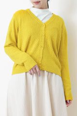 Mustard soft cardigan in v neck
